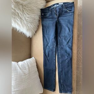 AG Mid-rise Cigarette Jean, size 26R, Dark Wash